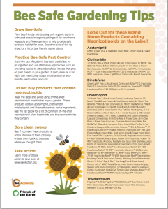 Bee safe gardening tips